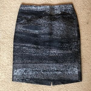 Black and silver J. crew pencil skirt size 2